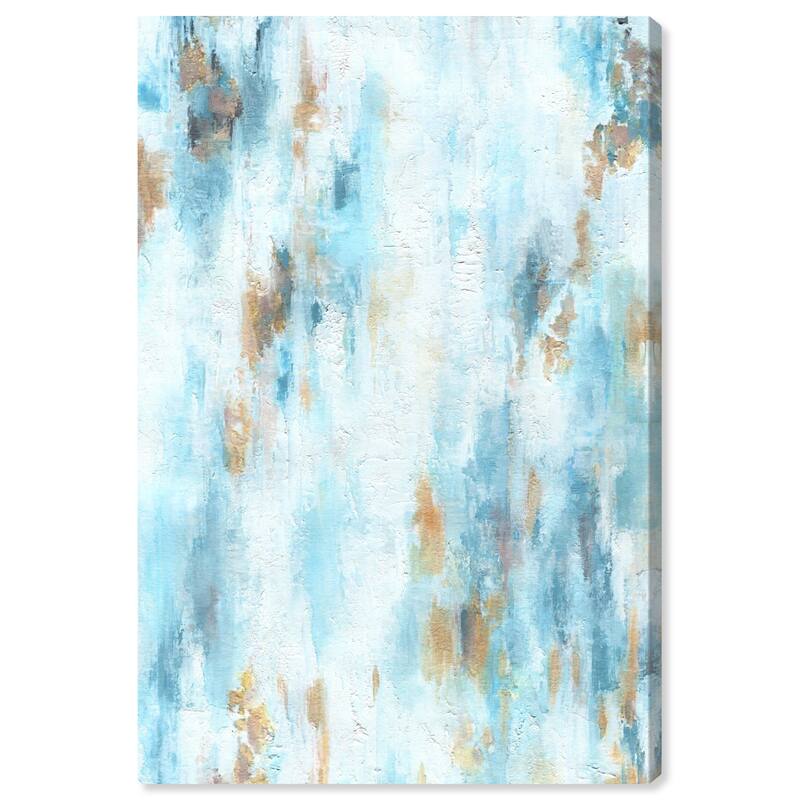 Art Remedy Textured Shades Gallery Wrapped Blue Abstract 1 Piece Canvas Wall Art - 24 x 36