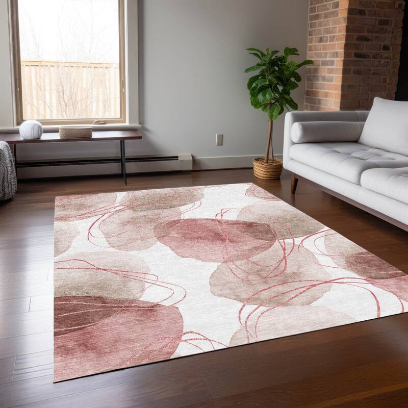 Alvaz Modern Art-Inspired Weather Resistant Trendy Modern Outdoor Rug