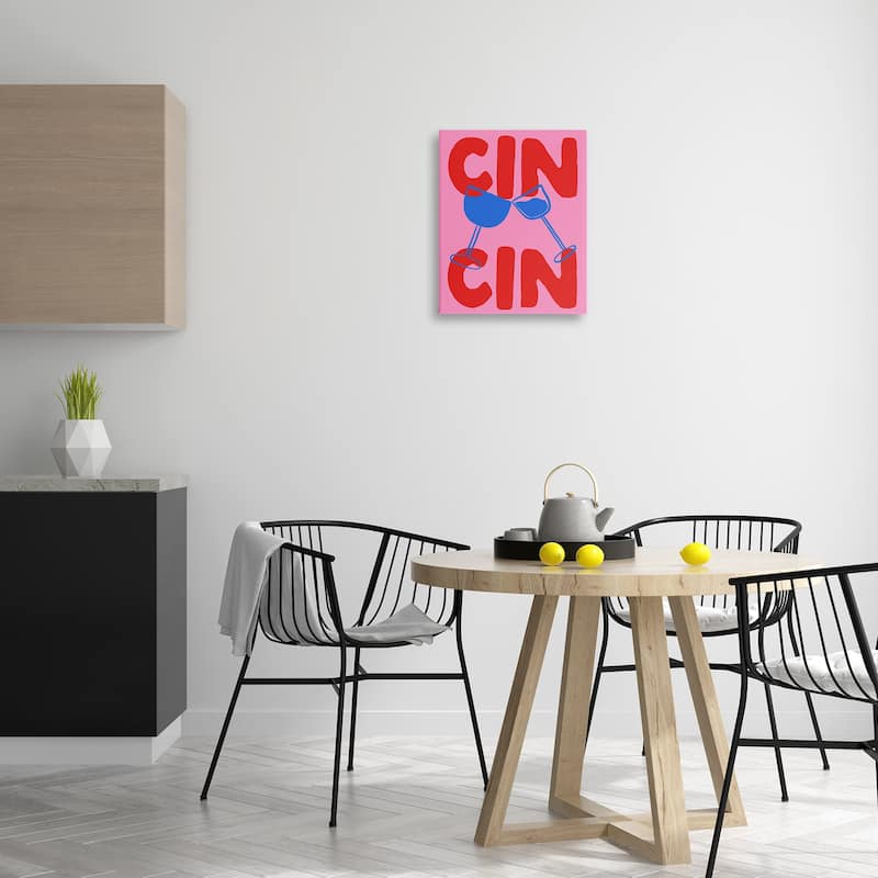 Stupell Bold Cin Cin Cheers Canvas Wall Art Design By House of Lulu