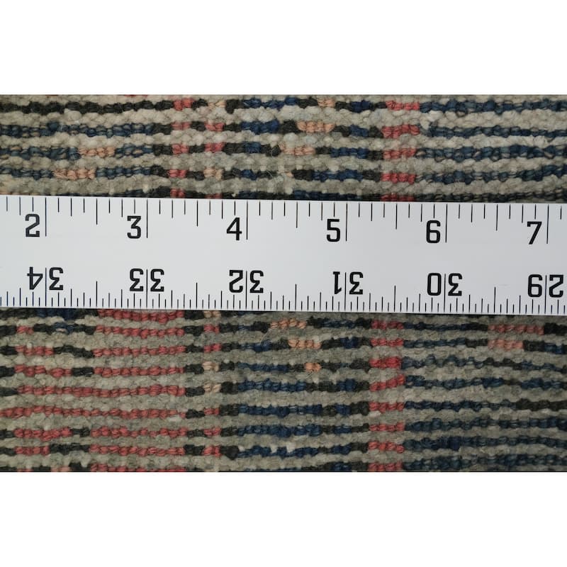 Hand Knotted Oriental 100% Wool Carpet Traditional Geometric Oranges & Rust Heriz Runner Rug - 9' 9'' X 3' 6''