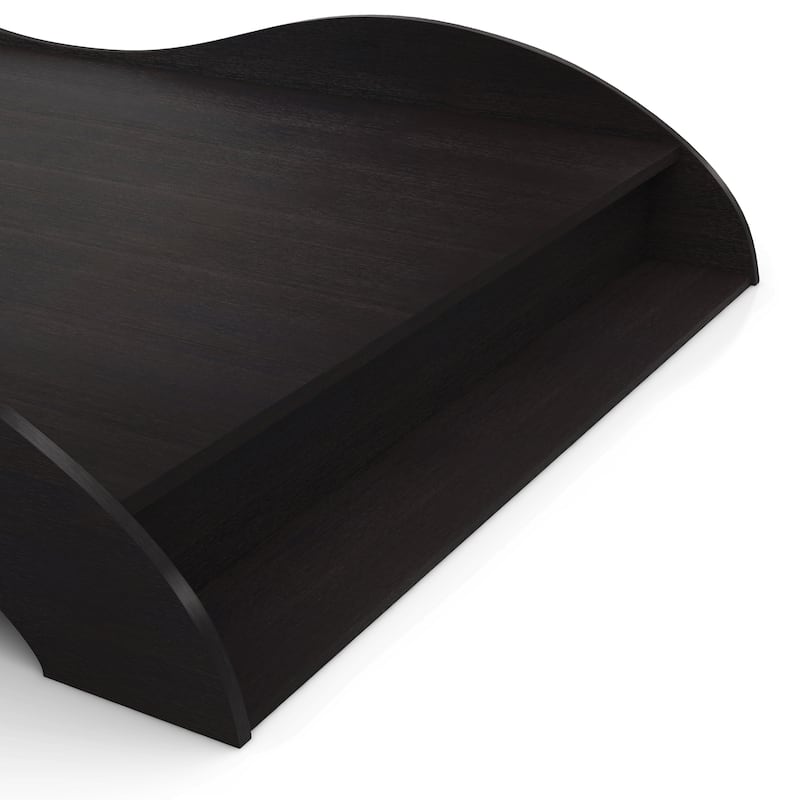 DH BASIC Contemporary Cappuccino Curved Platform Bed by Denhour