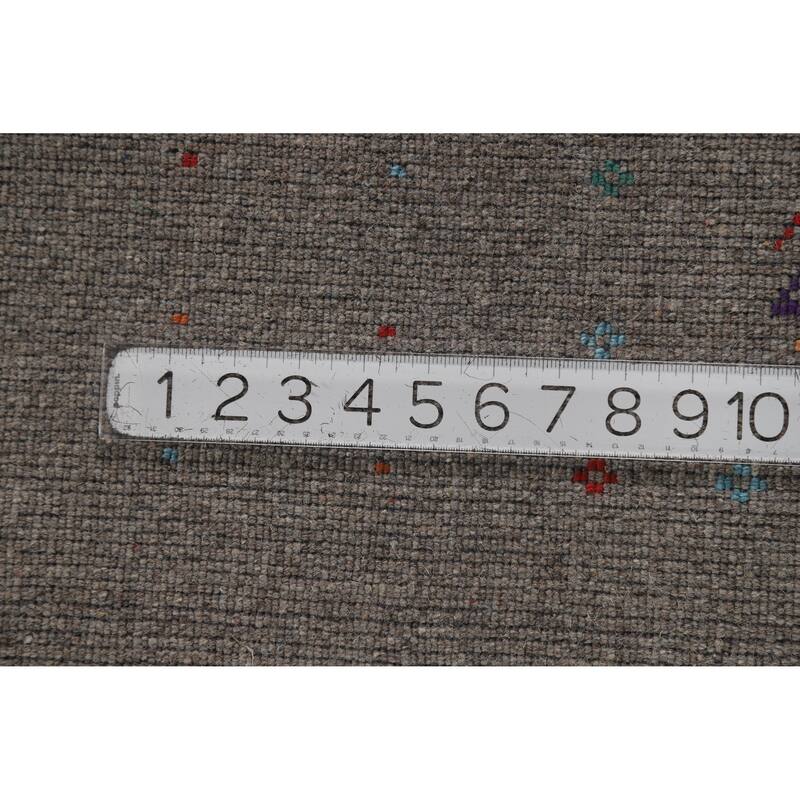 Hand Knotted Oriental 100% Wool Carpet Tribal Tribal Greys & Charcoal Gabbeh Area Rug - 8' 2'' X 5' 1''