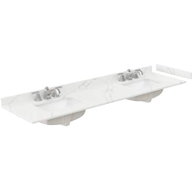 Wyndham Collection WCFQC380DTOPUNS-Q 80" Quartz Vanity Top with