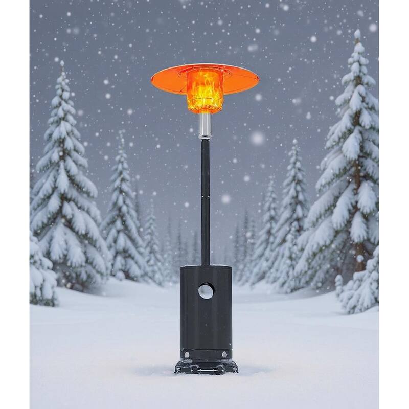 48,000 BTU Propane Patio Heater, with Table and Wheels - Brown