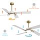 preview thumbnail 15 of 33, GetLedel 56" 4-Blade DC Motor Dimmable LED Ceiling Fan with Remote Control and Light Kit