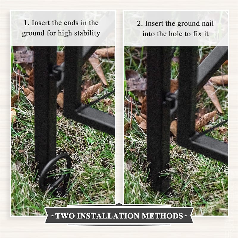 Outsunny 85"Garden Arch Arbor,Metal Arch Trellis w/Gate,Garden Archway