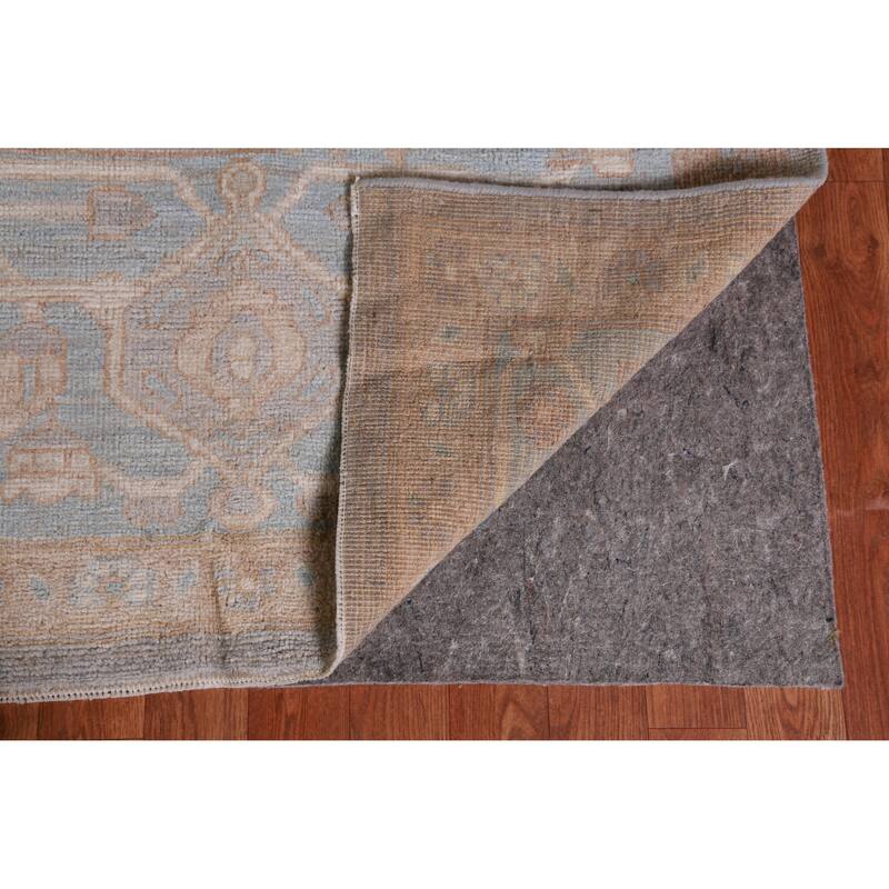 Hand Knotted Oriental 100% Wool Carpet Transitional Medallion Navy Blue & Blues Oushak Area Rug - 14' 8'' X 12' 0''