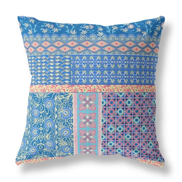 slide 2 of 5, Amrita Sen Flower Castle Patchwork Indoor Outdoor Pillow Zip