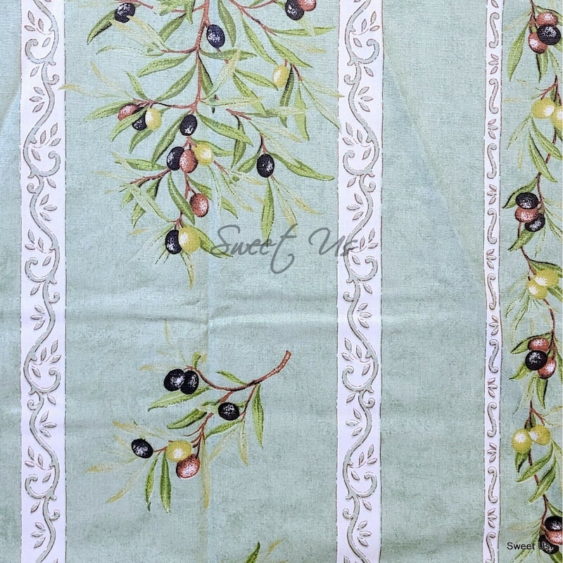 Wipeable Spill Resistant Provencal Cotton Cannes Collection Tablecloth