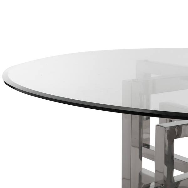 Shop Safavieh Couture Harlan 42 Inch Glass Top Round Dining Table 42 W X 42 L X 40 H Overstock 21924039