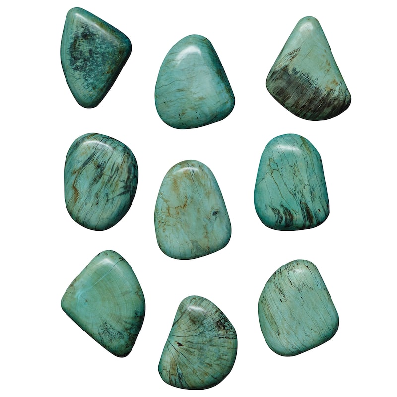 Uttermost Pebbles Aqua Wood Wall Decor, Set Of 9