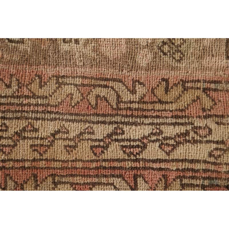 All-Over Ardebil Persian Vintage Runner Rug Handmade Wool Carpet - 3'10"x 10'3"