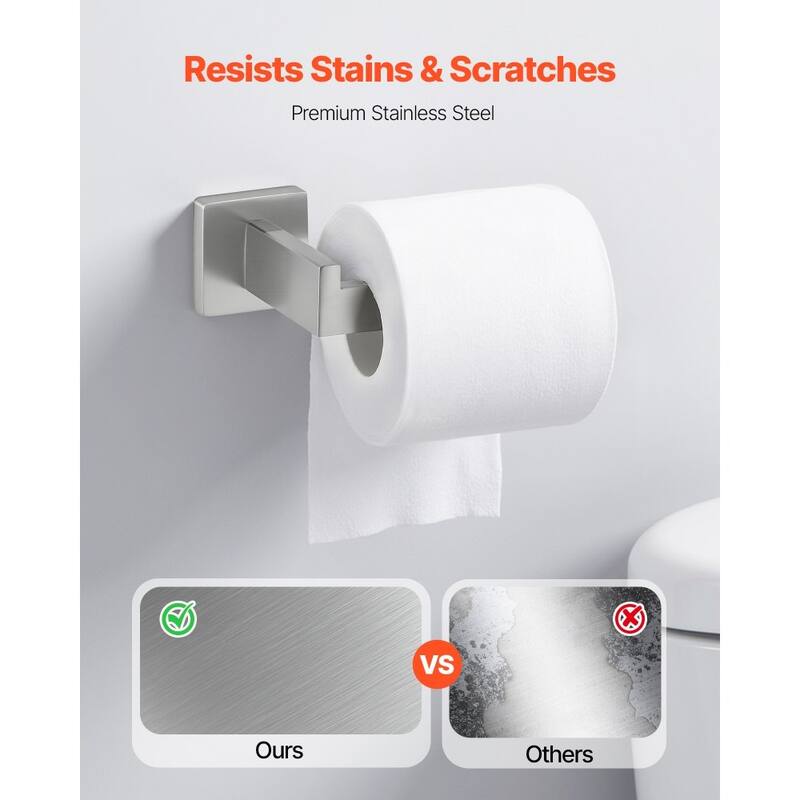 5 Piece Bathroom Hardware Set Brushed Stainless Steel Towel Bar Towel Rack Toilet Paper - 23.54 x 1.97 x 3.15 inch