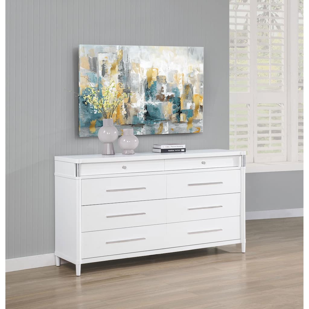 Gracemont 8-drawer Bedroom Dresser Cabinet White