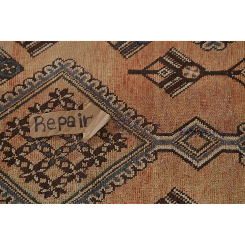 Geometric Bakhtiari Persian Vintage Rug Hand-Knotted Wool Carpet - 6'10"x 9'5"