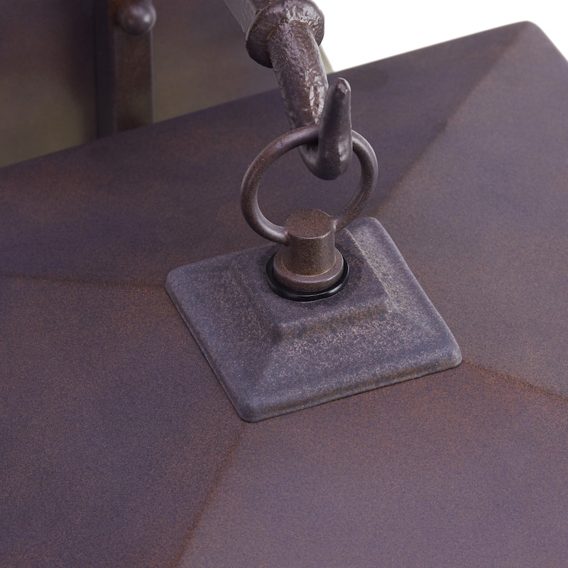 Bawe Red Stained Glass Oil Rubbed Bronze Light Fixture by Havenside Home - 9x10.75x11.75