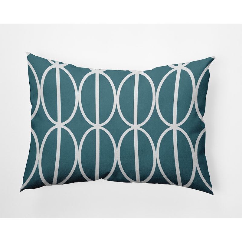 Ovals Go 'Round Decorative Throw Pillow - 14" x 20" - Mineral Blue