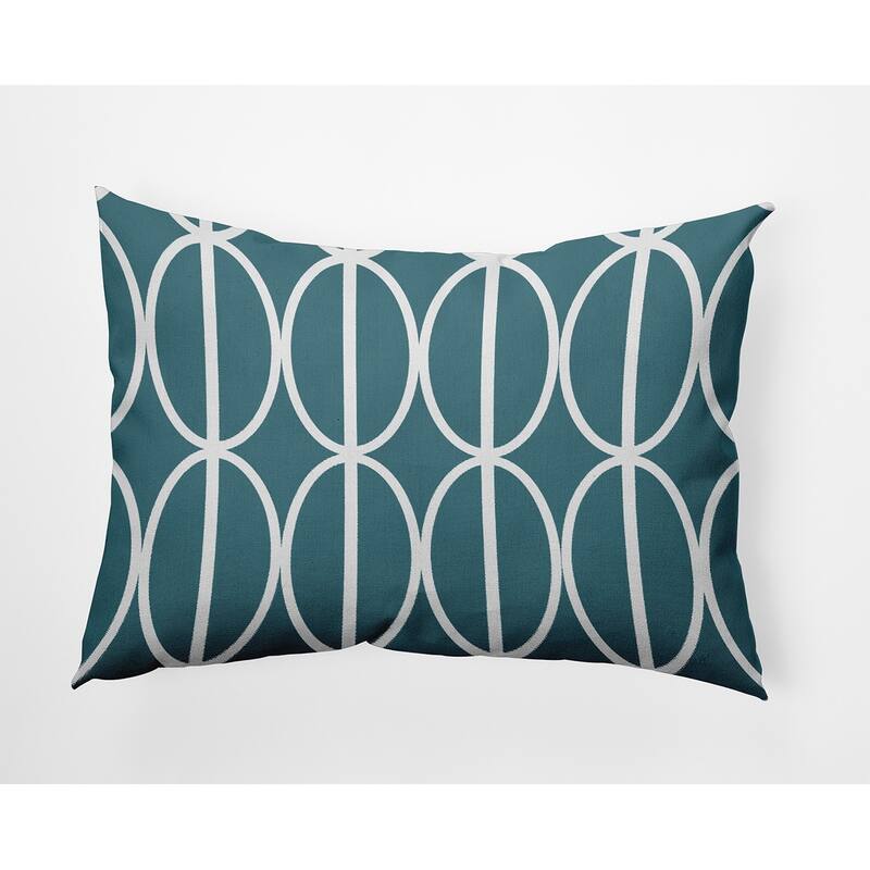 Ovals Go 'Round Indoor/Outdoor Throw Pillow - Mineral Blue - 14" x 20"