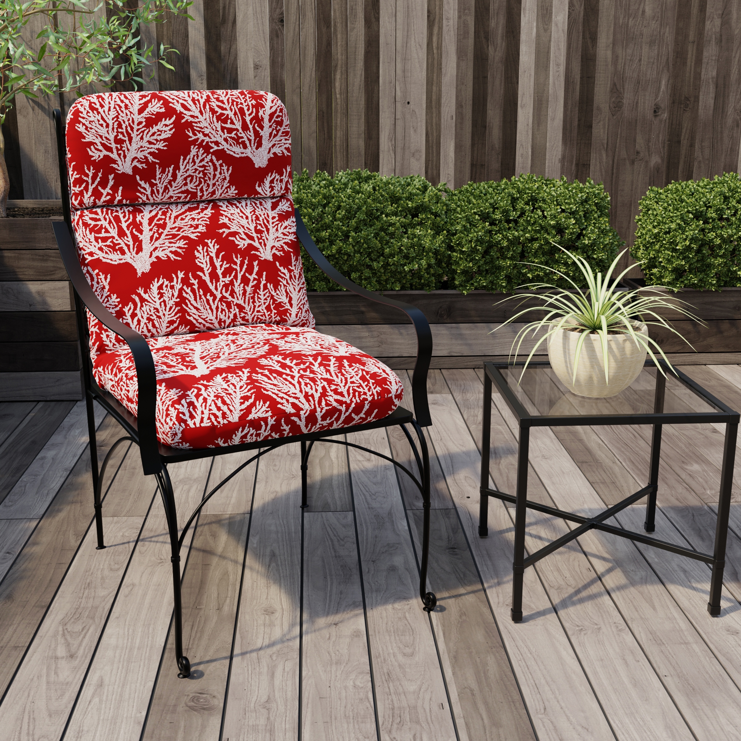22 x 45 Outdoor Chair Cushion with Ties and Loop 45 L x 22 W x 5 H On Sale Bed Bath Beyond 35438657