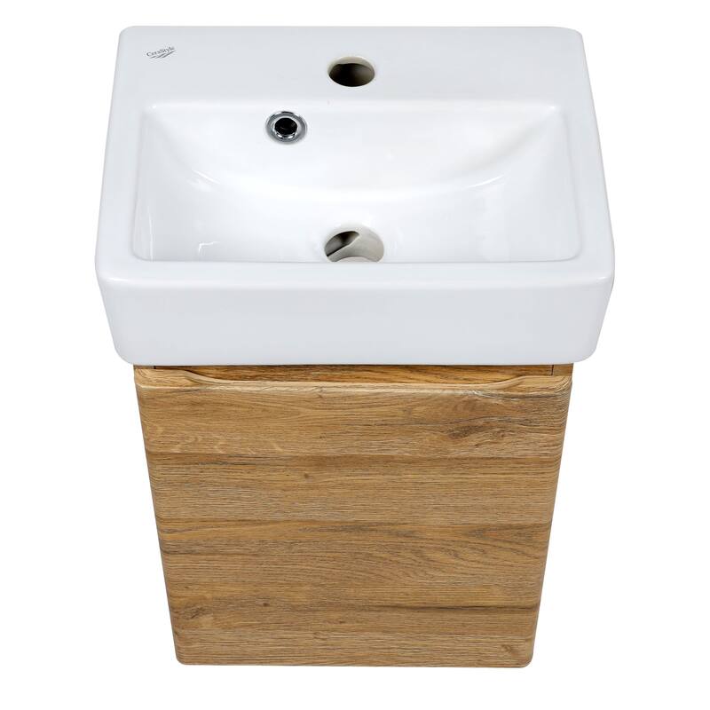 Modern Wall-Mounted Bathroom MINI-Vanity with Washbasin | Comfort Collection mirror Simple 24" included