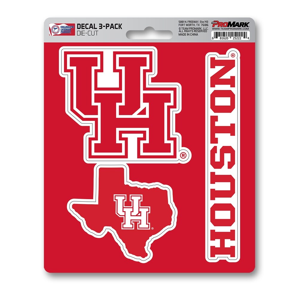 University of Houston 3 Piece Decal Sticker Pack (Universal – Universal – Universal)