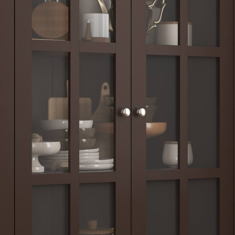 Timechee 31.5'' W Curio Cabinet Bookcase Display Cabinet China Cabinet