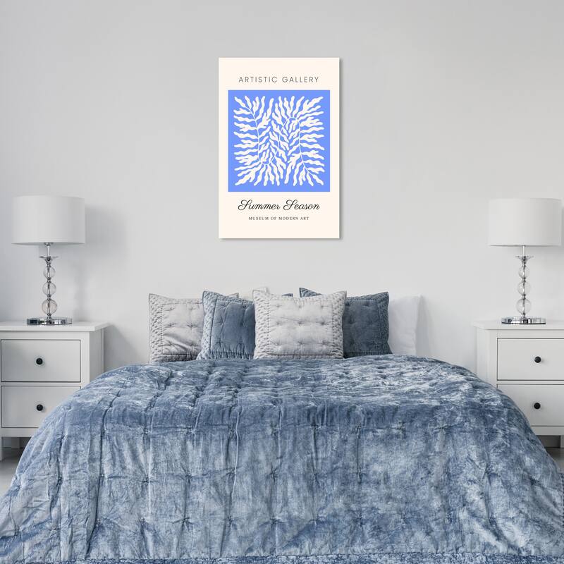 Wynwood Studio Canvas Floral and Botanical Artistic Gallery Summer Poster Blue Modern & Contemporary Wall Art Canvas Print