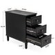 preview thumbnail 22 of 26, Fully Assembled Narrow End Table, Solid Wood Side Table with 3 Drawers, Vintage Nightstand Slim Bedside Table for Small Spaces