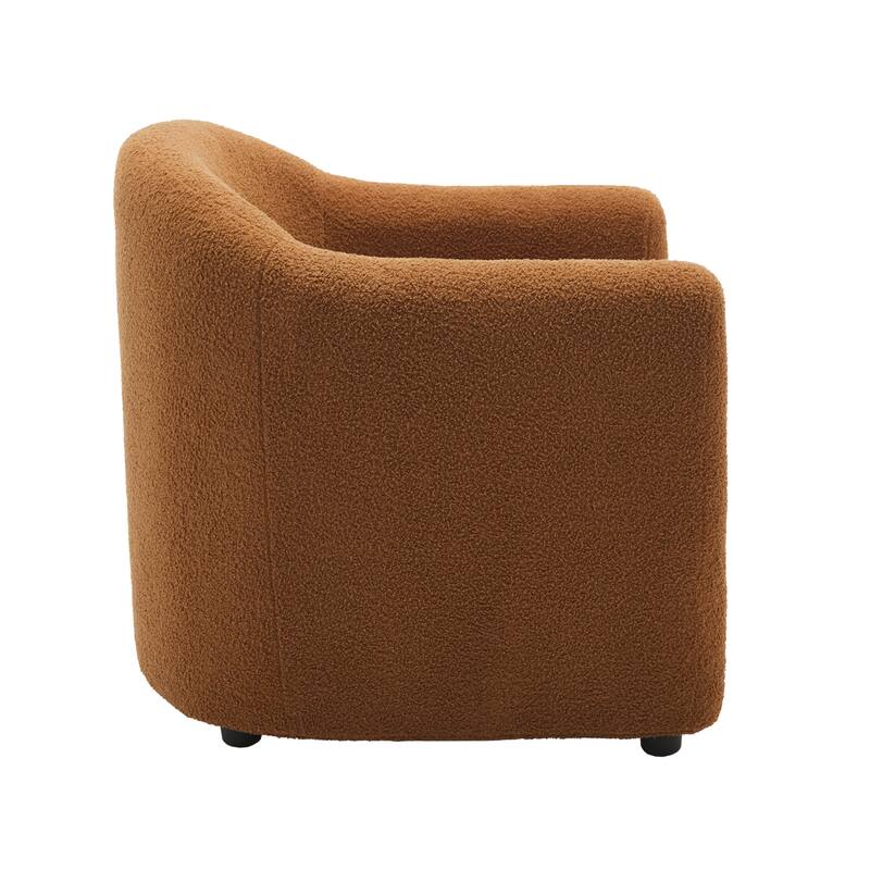 Upholstered Barrel Accent Chair, Low Back Arm Chair(Set of 2)