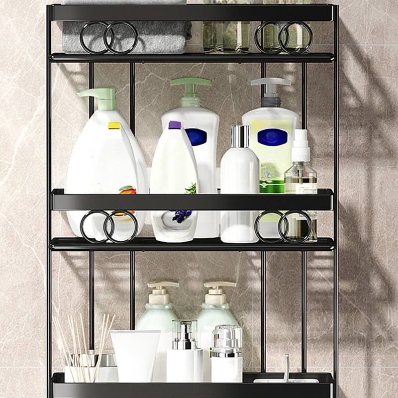 Over The Toilet Storage Shelf, Large Capacity Bathroom Storage Organizer, Punch-Free Metal Home Storage Rack