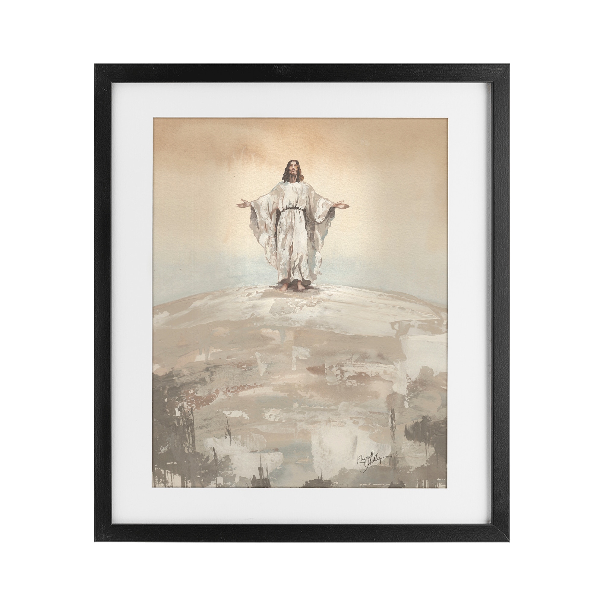 Stupell Jesus on Hill Under Glass Framed Design By Elizabeth Medley