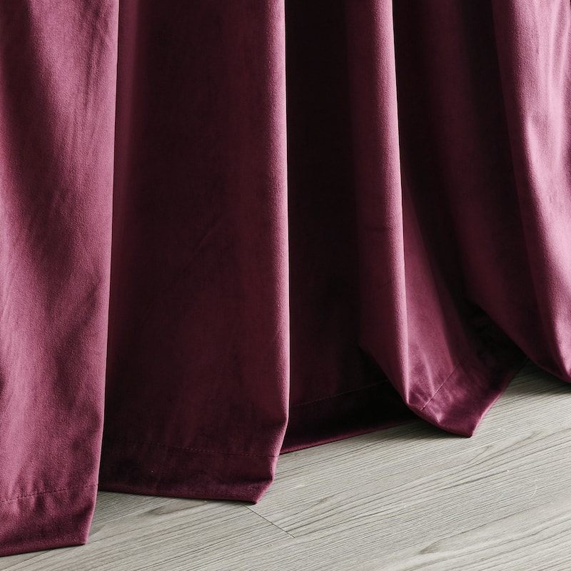 Lush Decor Prima Velvet Solid Light Filtering Back Tab Rod Pocket Window Curtain Panels Set
