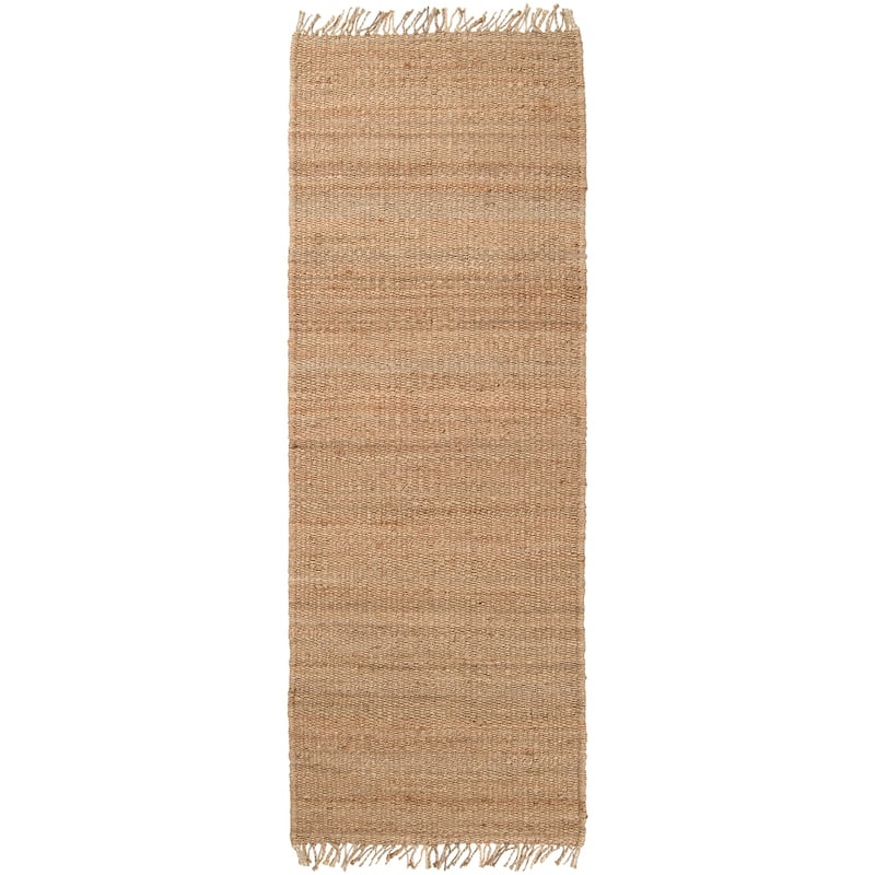 Hand-woven Natural Fiber Jute Area Rug - 2'6" x 8' Runner - 2'6" x 8' Runner - Natural
