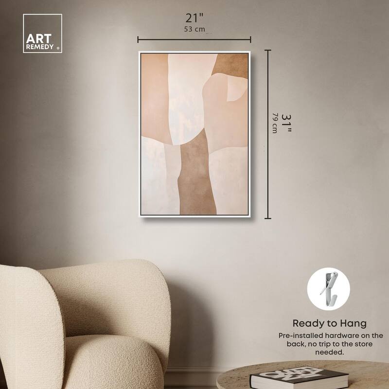 Forms in Beige I Canvas by Art Remedy