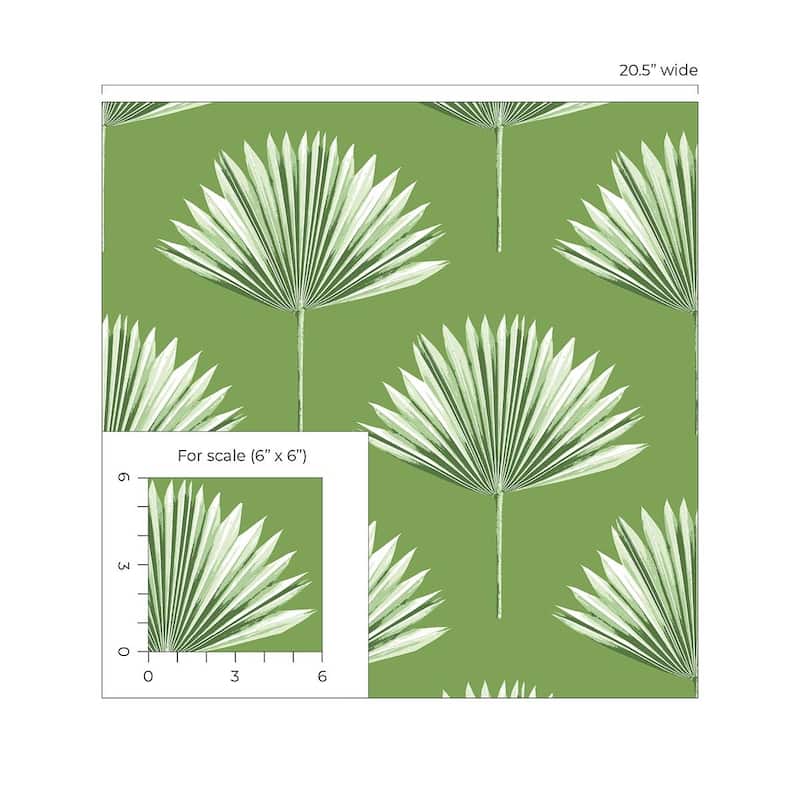 NextWall Tropical Fan Palm Peel and Stick Wallpaper