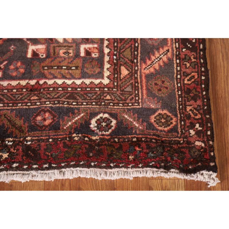 Heriz Persian Vintage Runner Rug Hand-knotted Wool Carpet - 3'8"x 11'4"