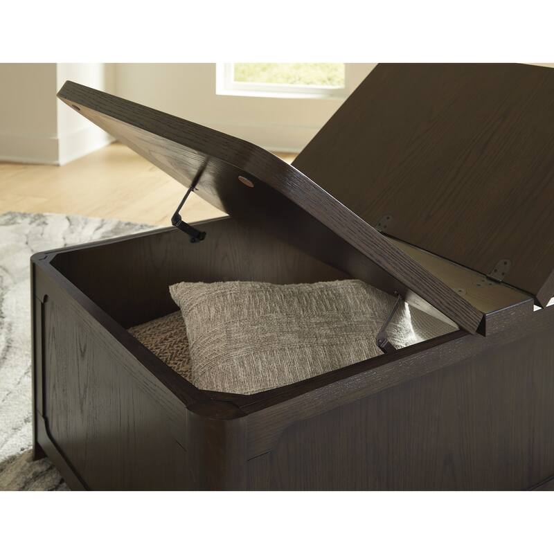 Signature Design by Ashley Breckington Dark Brown Coffee Table With Storage - 46" W x 32" D x 18" H