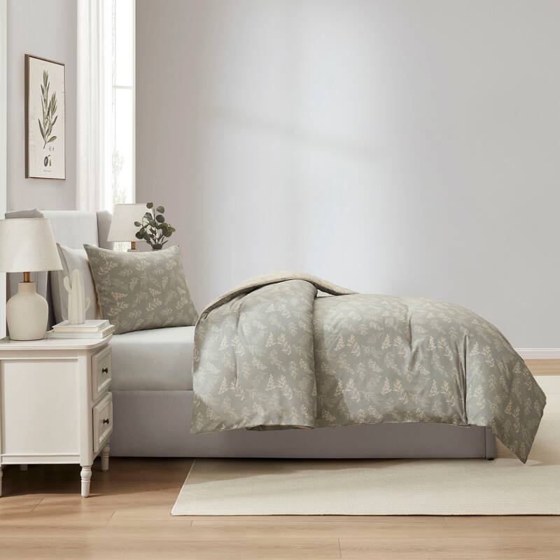 Empyrean 3PC Reversible Botanical Printed Comforter Bedding Set