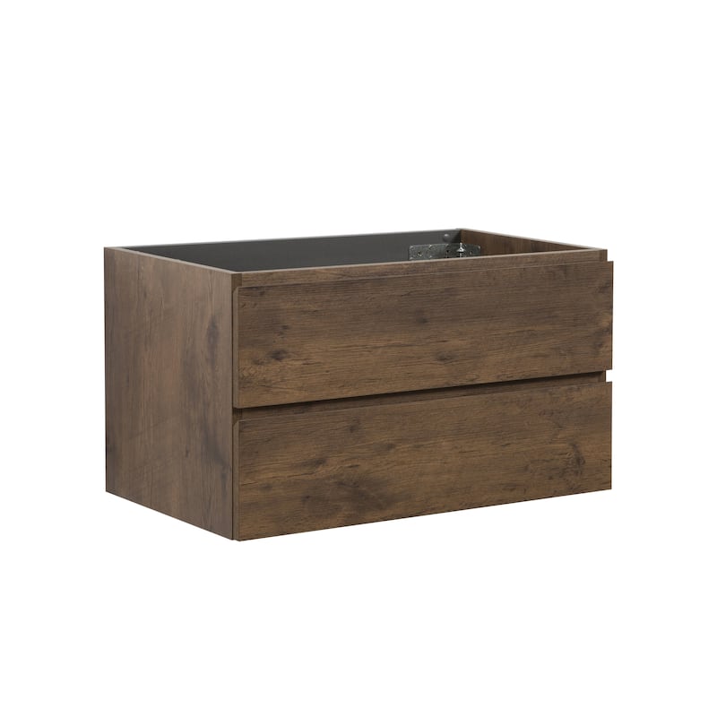 (Base Only) Wall Mount Bathroom Vanity Base with 2 Drawers