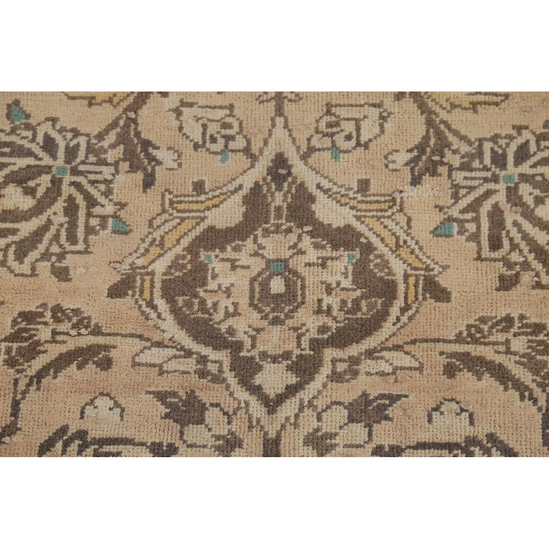 Traditional Mashad Persian Vintage Rug Handmade Wool Carpet - 9'10"x 12'11"