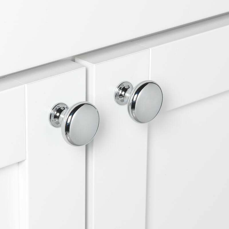 GlideRite 1.125-inch Classic Polished Chrome Round Cabinet Knobs (Pack of 25) - Pack of 25