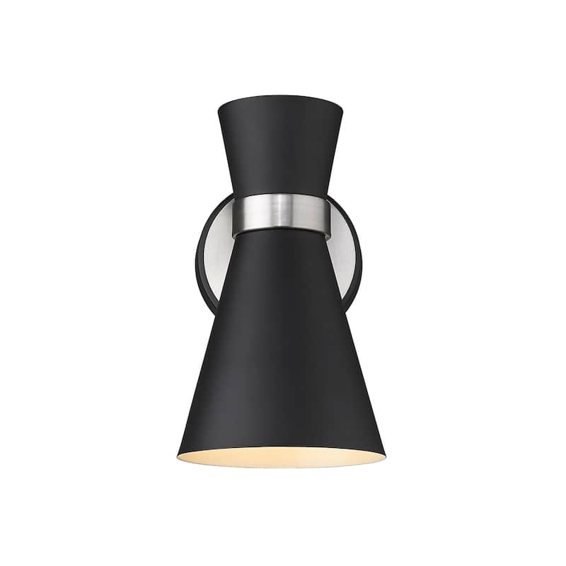 James Allan Inez 10" Tall Wall Sconce - Matte Black / Brushed Nickel