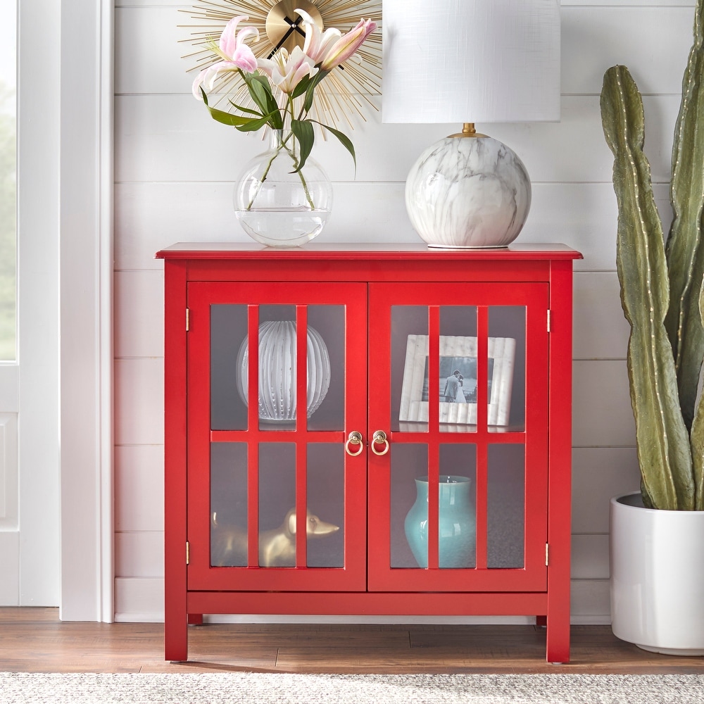 Red buffet outlet table