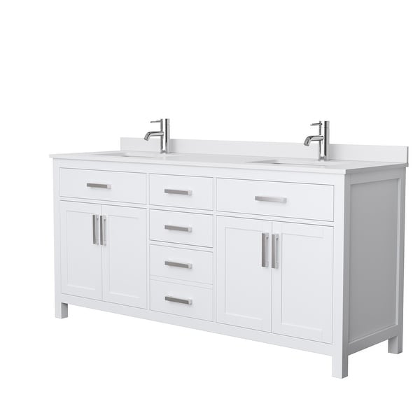 Beckett 72-inch Double Vanity with Cultured Marble Top. Opens flyout.