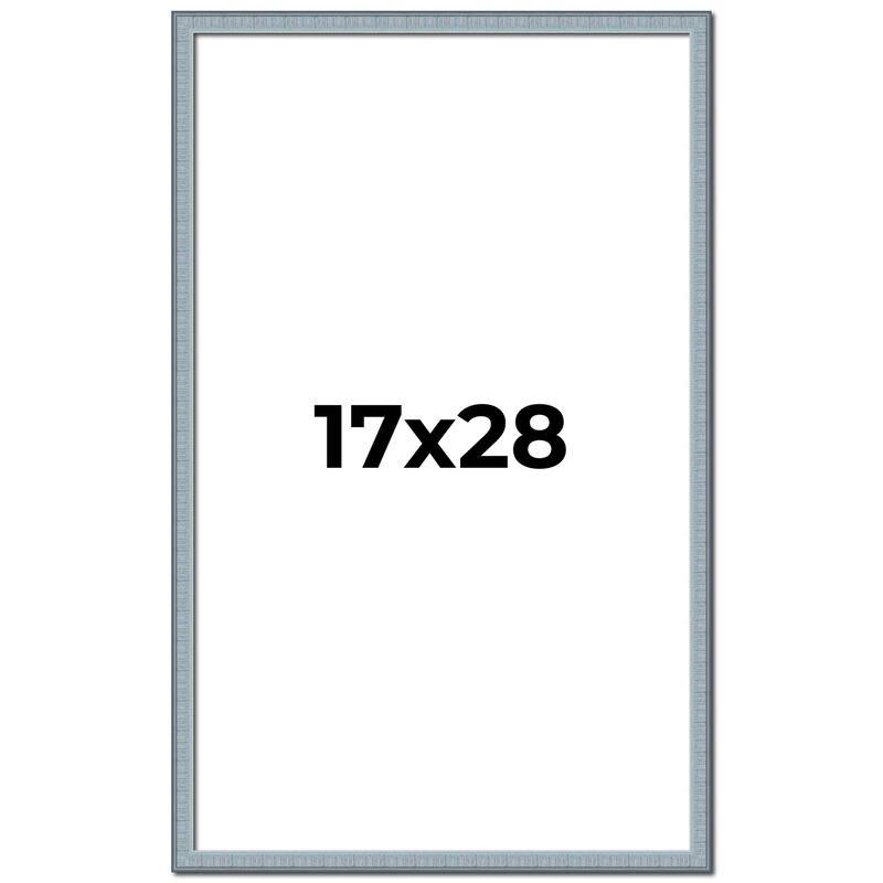 17x28 Frame Rustic Sky Blue Solid Wood Picture Frame | 0.75 Inch