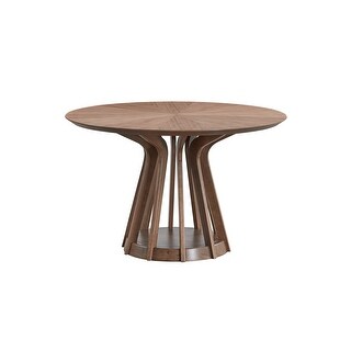 Seda Walnut Finish Round Dining Table - Bed Bath & Beyond - 42685834