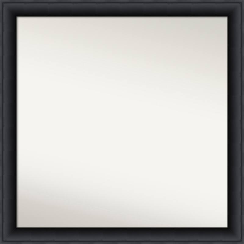 Non-Beveled Wood Bathroom Wall Mirror - Nero Black Frame - Nero Black