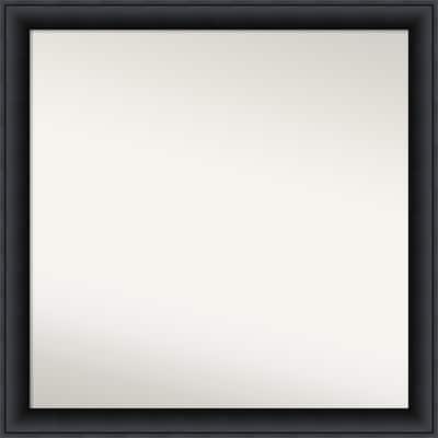 Non-Beveled Wood Bathroom Wall Mirror - Nero Black Frame - Nero Black
