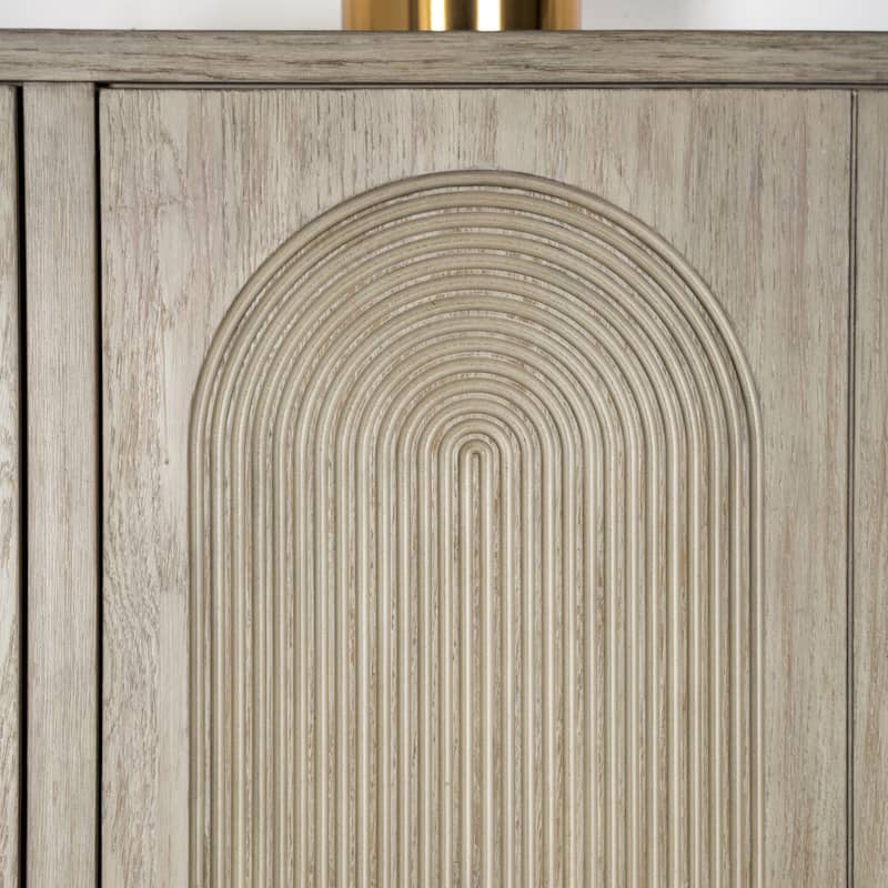 Furniture of America Piez Modern Art Deco 4-Shelf 3-Door Wood Dining Server