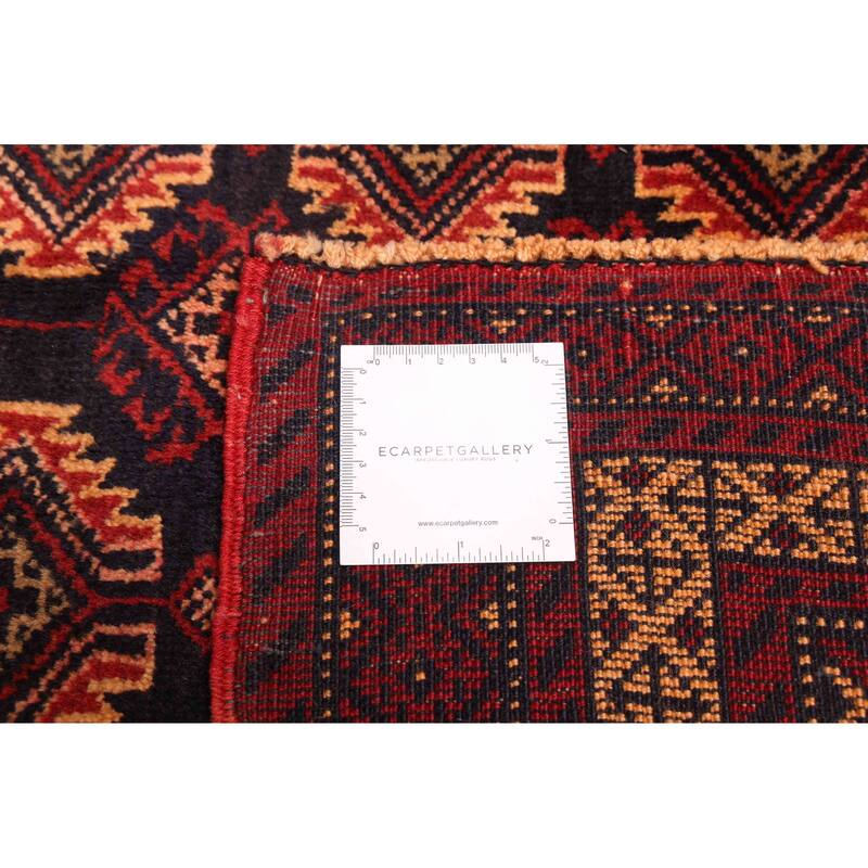 ECARPETGALLERY Hand-knotted Teimani Dark Navy, Red Wool Rug - 3'11 x 6'4